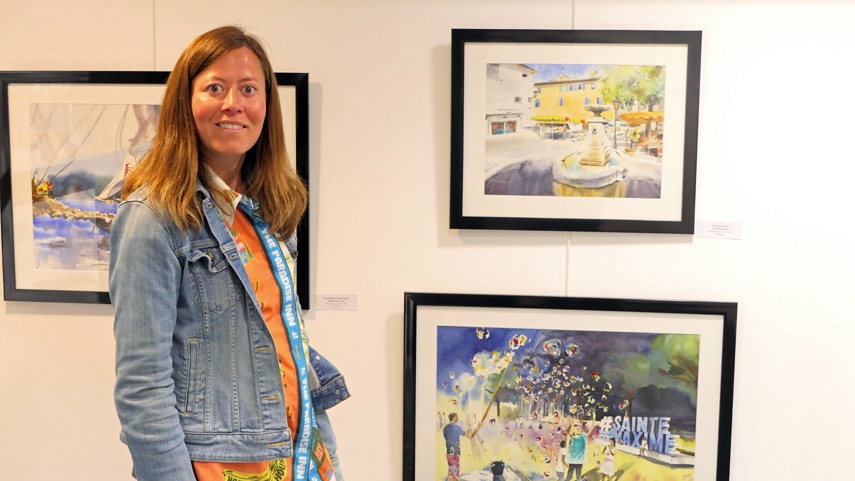 Sainte Maxime Espace Moreau exposition d'aquarelles CAROGUIZOU'ART
